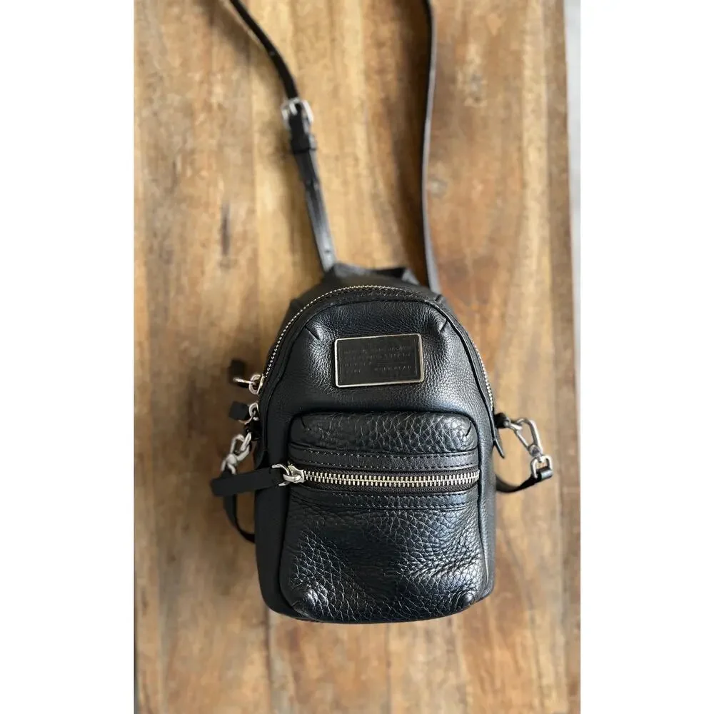 Marc by Marc Jacobs Standard Supply Mini Leather Xbody Backpack Black Zip Bag - Picture 7 of 11